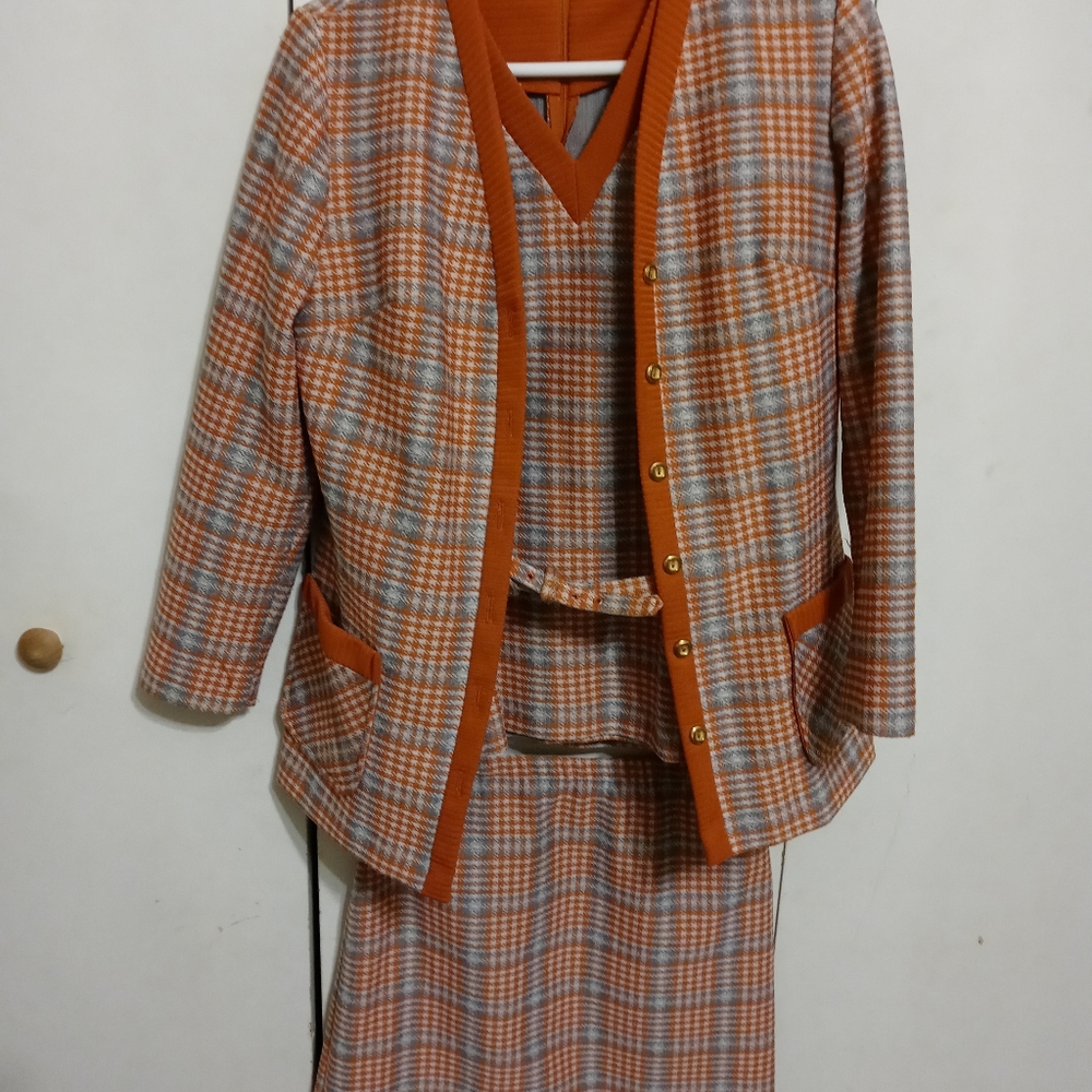 Marty Gutmacher 4 piece orange plaid suit